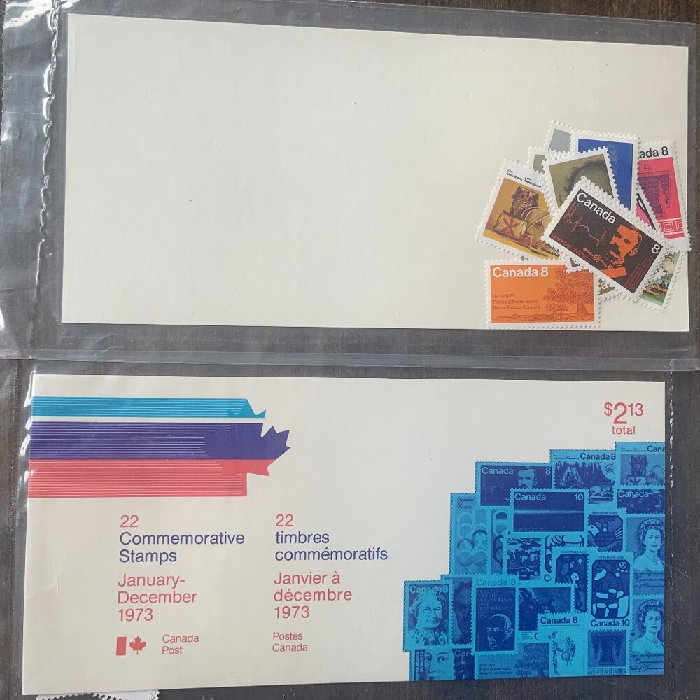 1973 Canada Post Commemorative Stamps annual set x2 unopened